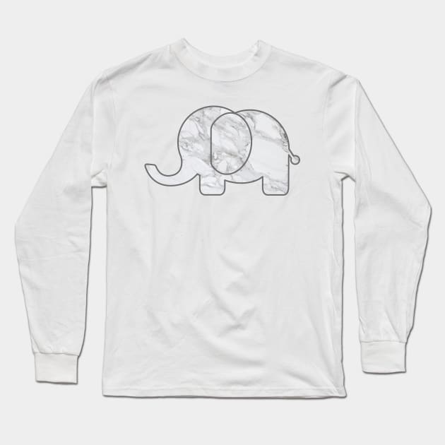 Marble Elephant Long Sleeve T-Shirt by emilystp23